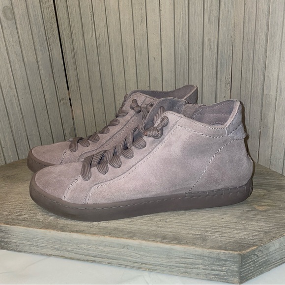 Dolce Vita Grey Suede Sneakers Side Zip Booties 7.5 - Picture 1 of 10